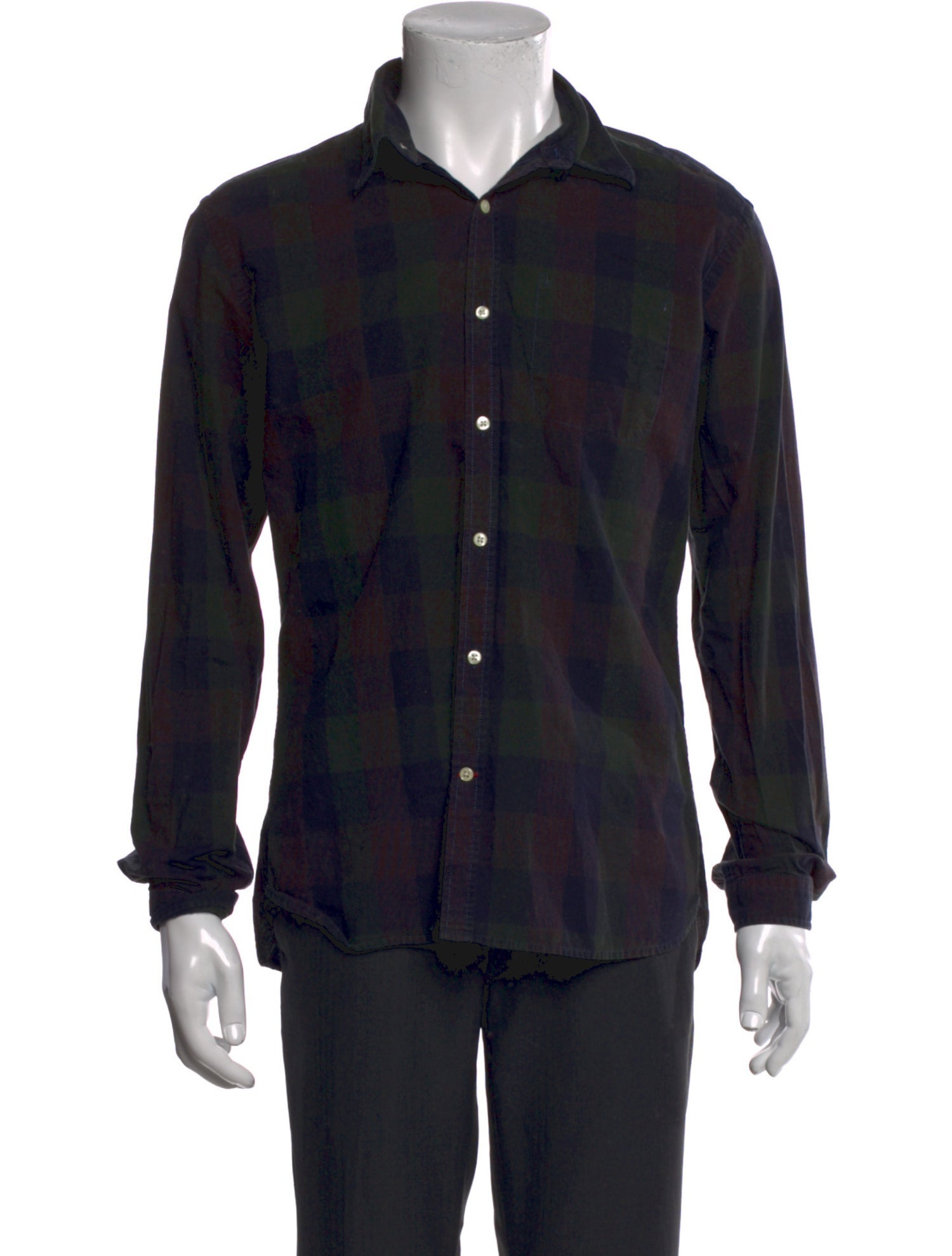 Oliver Spencer Plaid Print Long Sleeve Shirt