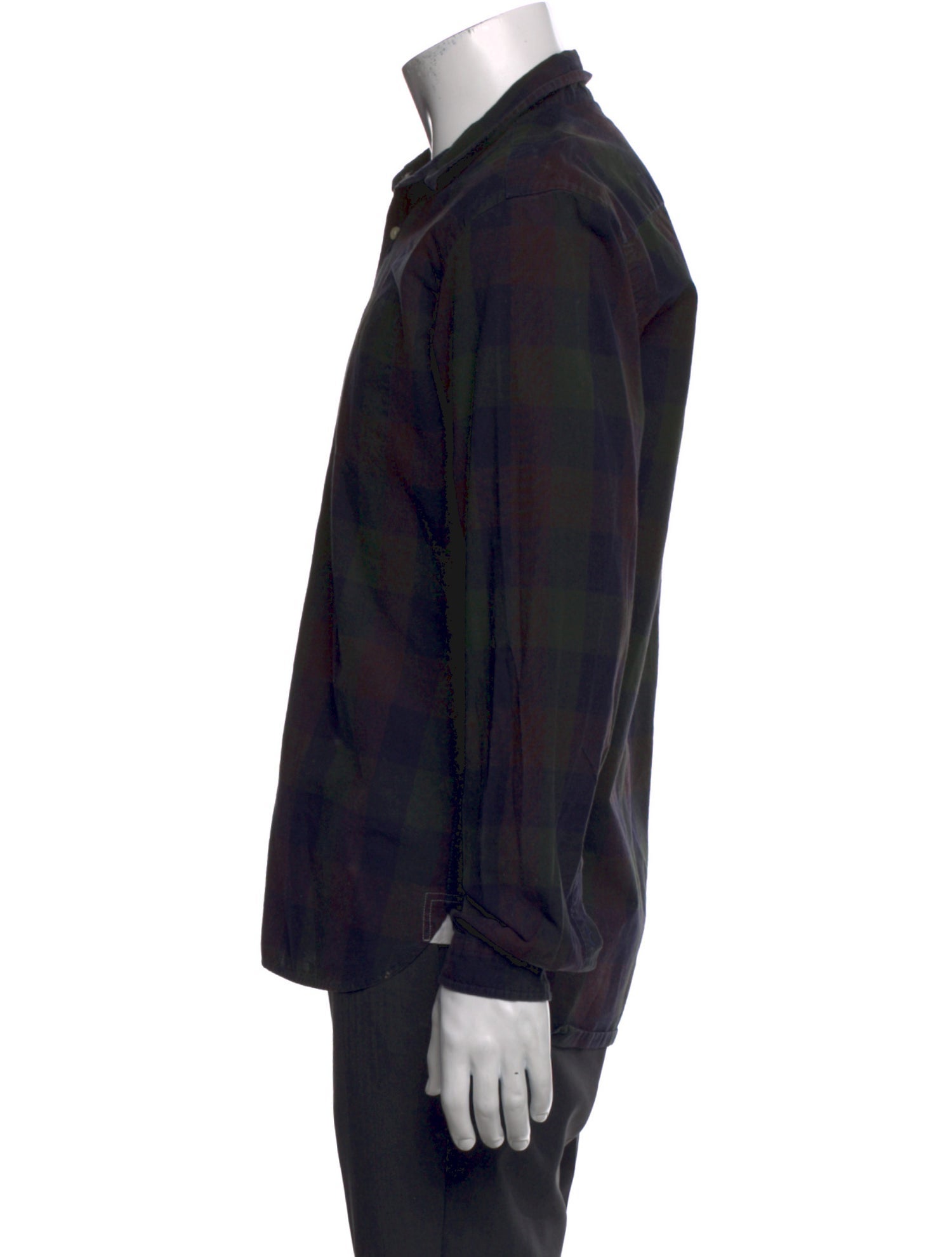 Oliver Spencer Plaid Print Long Sleeve Shirt