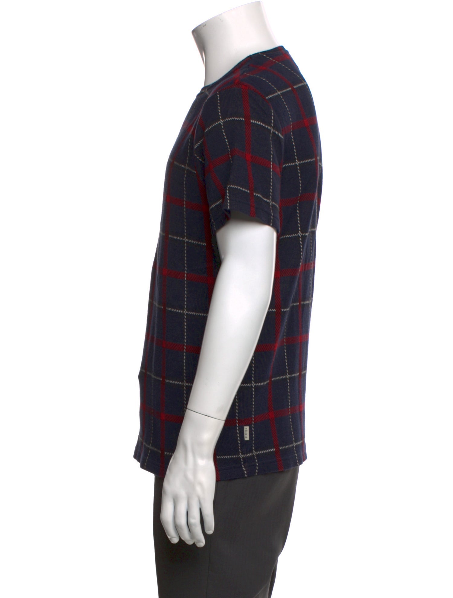 Oliver Spencer Plaid Print Crew Neck T-Shirt