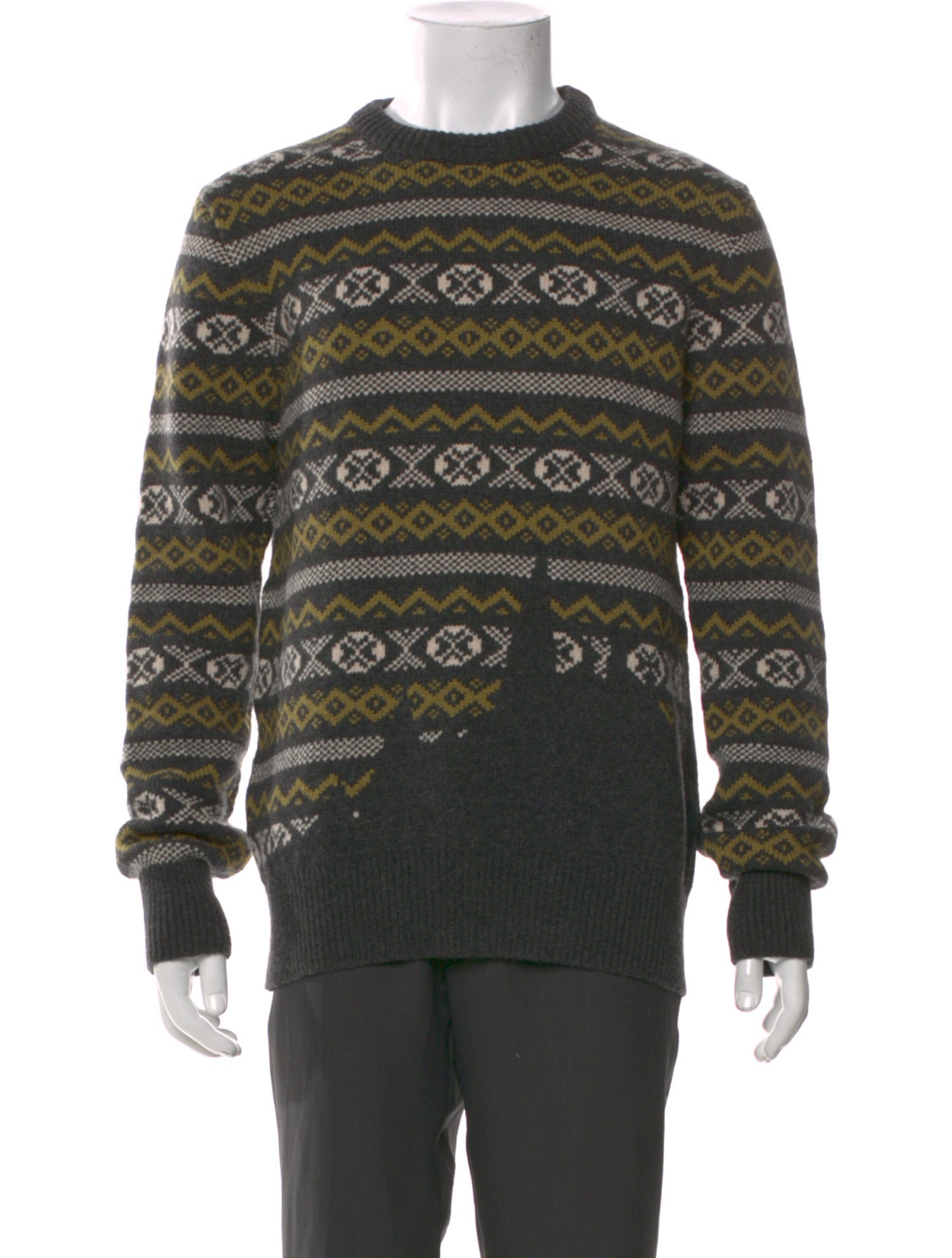 Oliver Spencer Virgin Wool Printed Pullover
