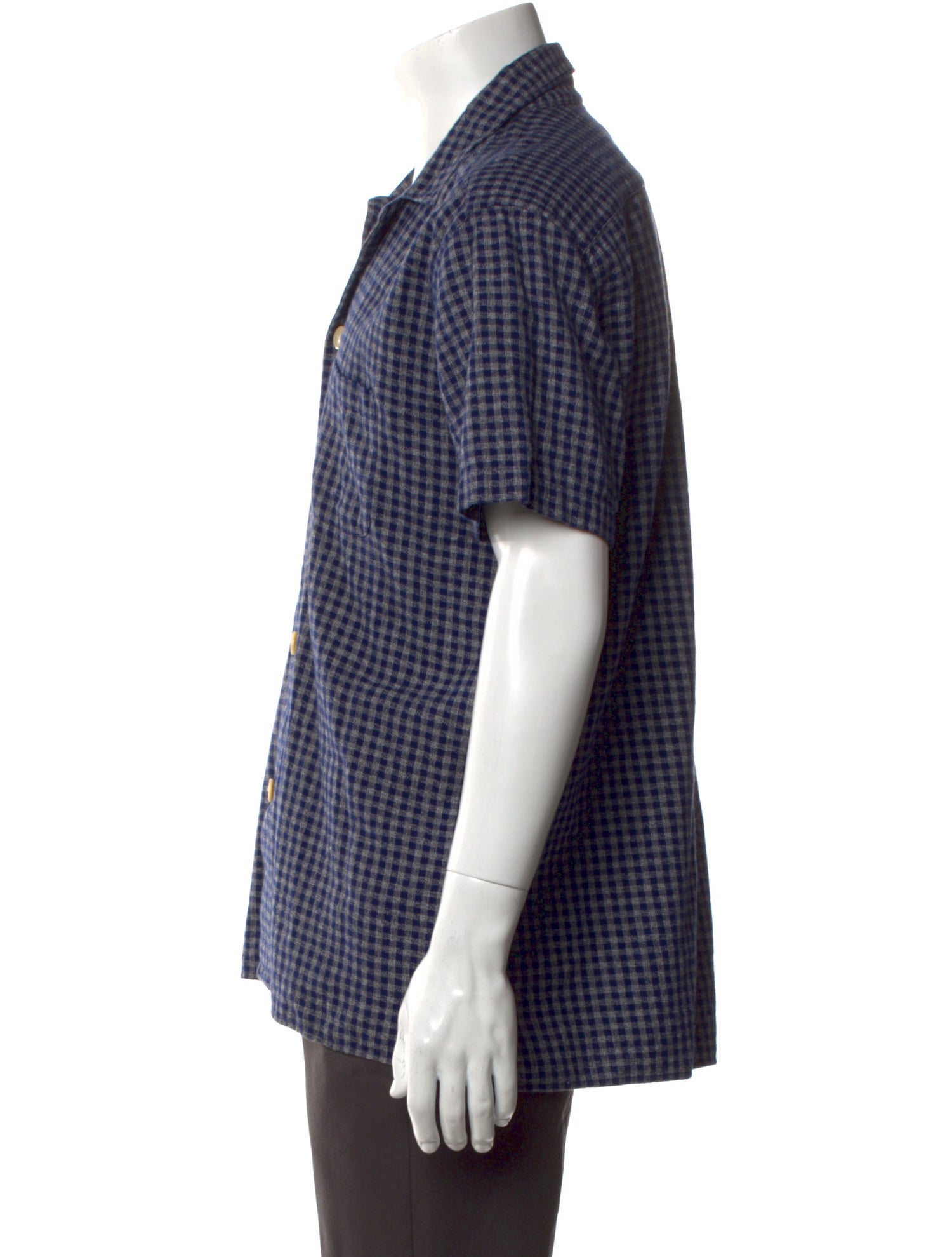 Oliver Spencer Plaid Print Short Sleeve Shirt