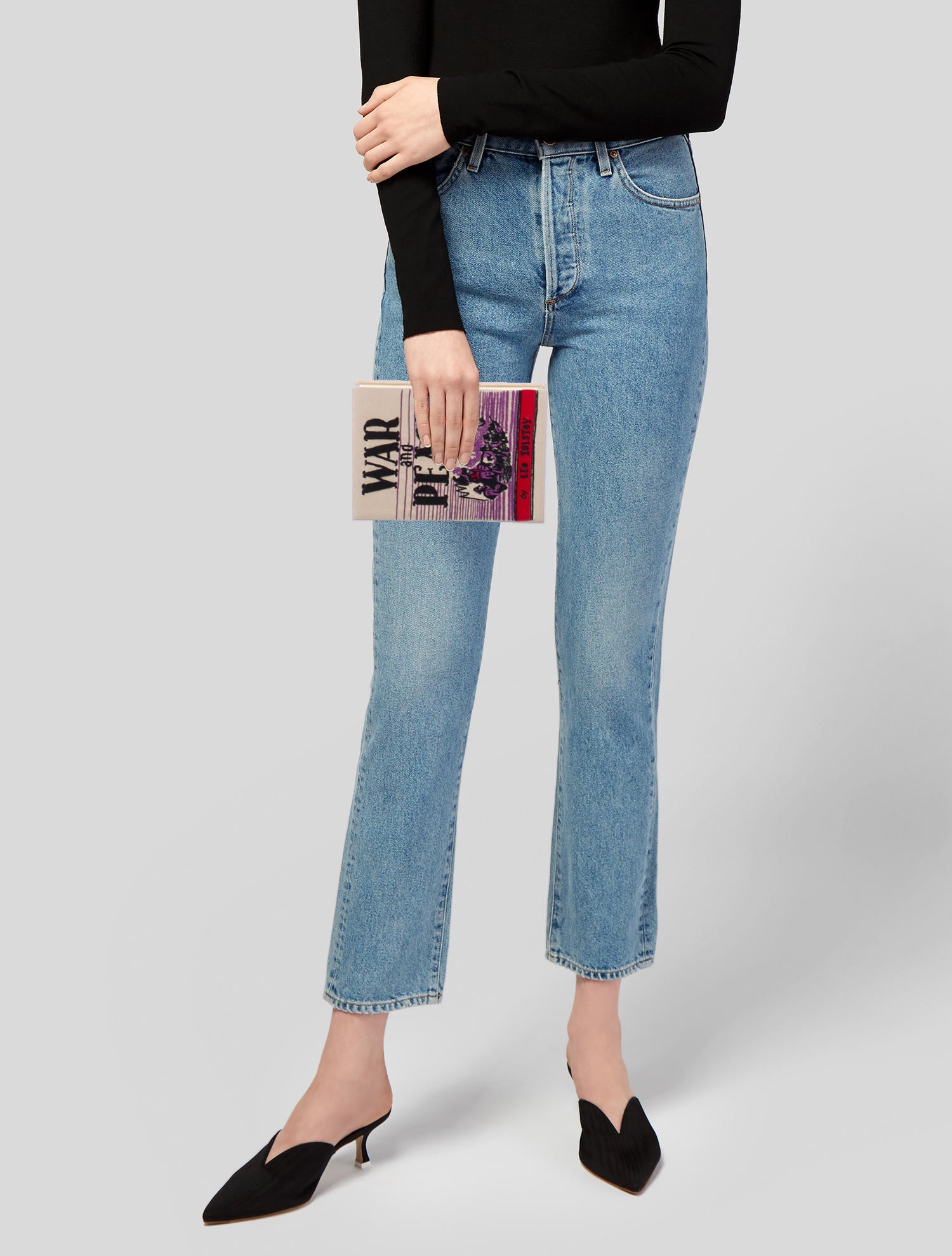 Olympia Le-Tan War and Peace Book Clutch - Neutrals Crossbody Bags
