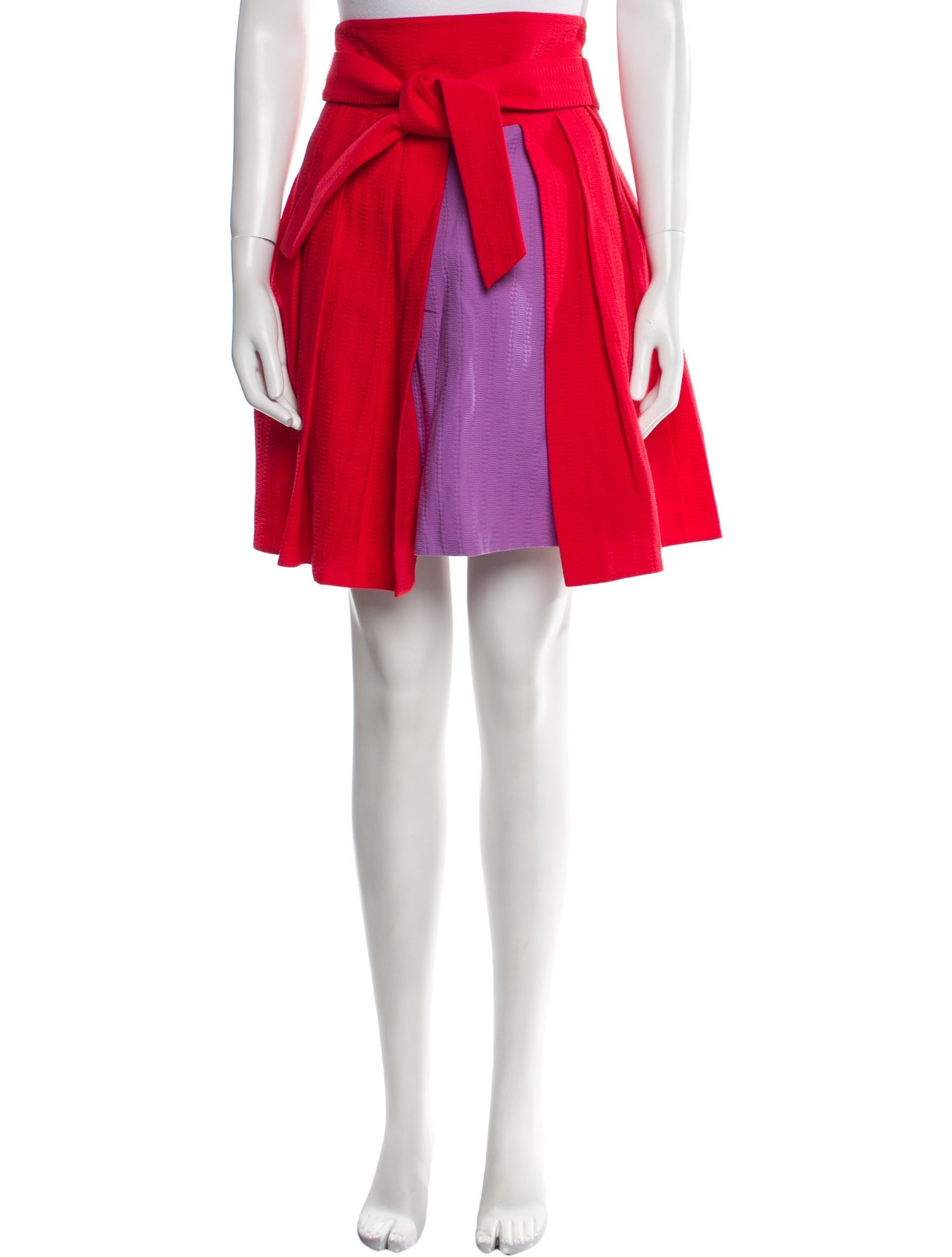 Olympia Le-Tan Colorblock Pattern Knee-Length Skirt