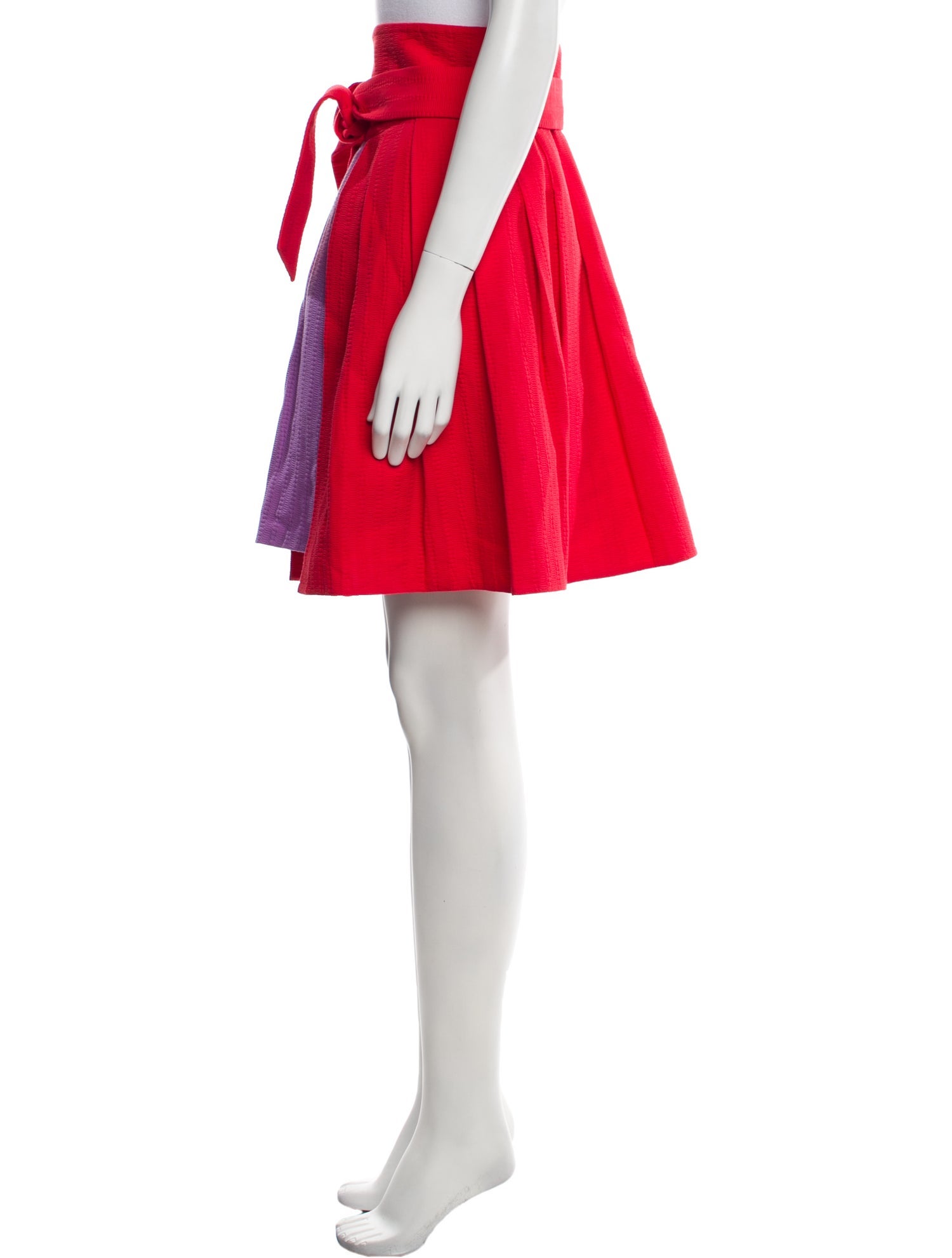 Olympia Le-Tan Colorblock Pattern Knee-Length Skirt