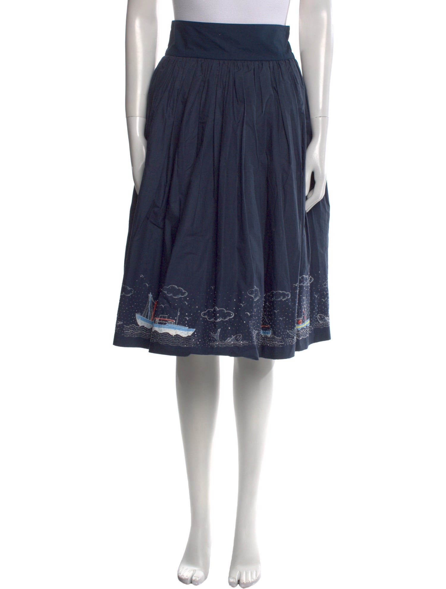 Olympia Le-Tan Crystal Embellishments Knee-Length Skirt w/ Tags