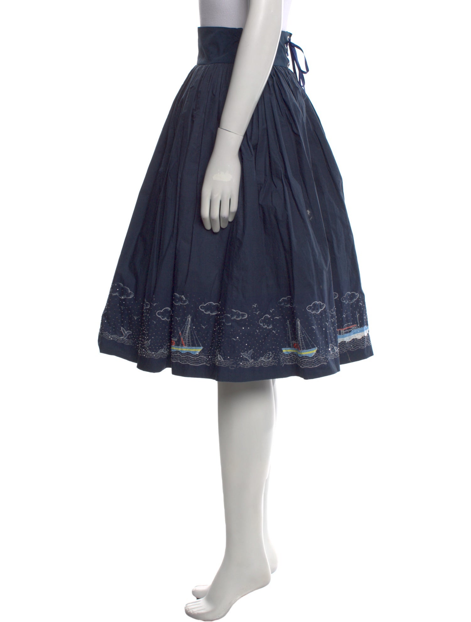 Olympia Le-Tan Crystal Embellishments Knee-Length Skirt w/ Tags