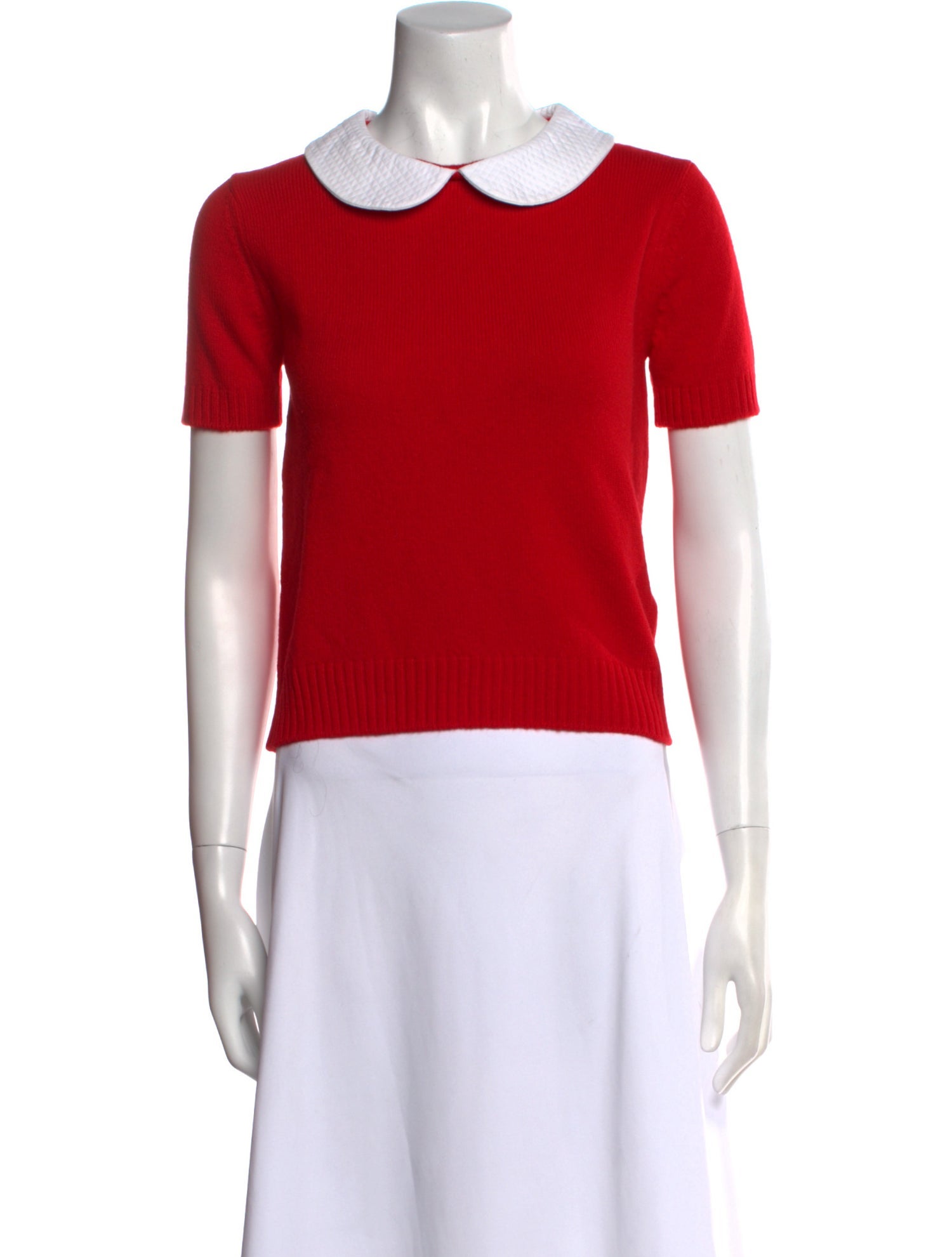 Olympia Le-Tan Virgin Wool Crew Neck Polo w/ Tags