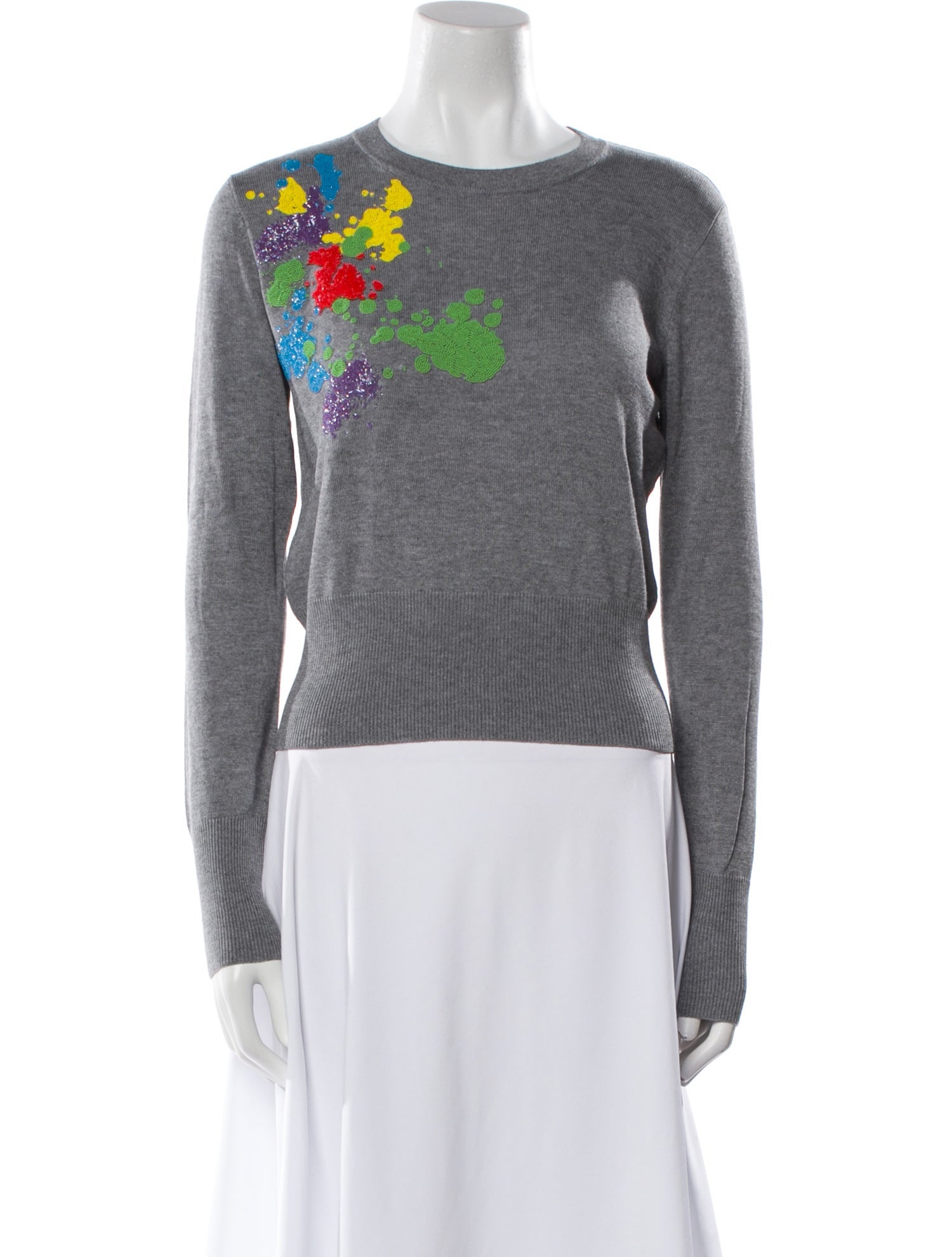 Olympia Le-Tan Silk Graphic Print Sweater