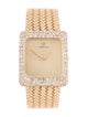 Omega 18K Gold Mesh Bracelet Diamond Watch