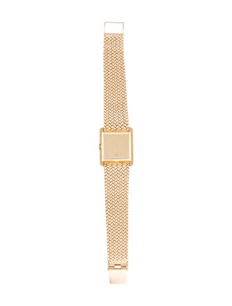 Omega 18K Gold Mesh Bracelet Diamond Watch