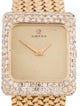 Omega 18K Gold Mesh Bracelet Diamond Watch