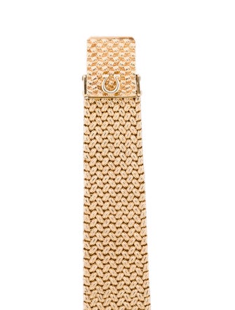 Omega 18K Gold Mesh Bracelet Diamond Watch