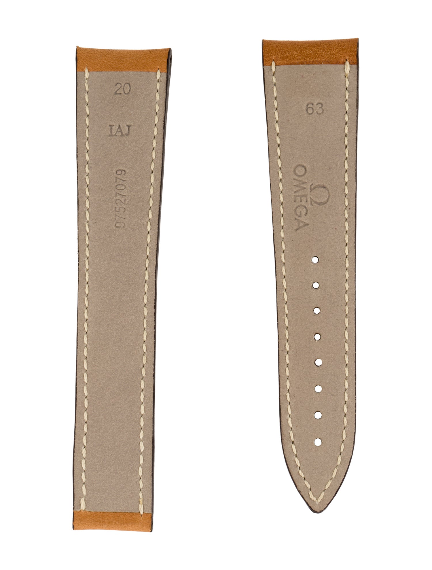 Omega 20mm Golden Brown Leather Watch Strap
