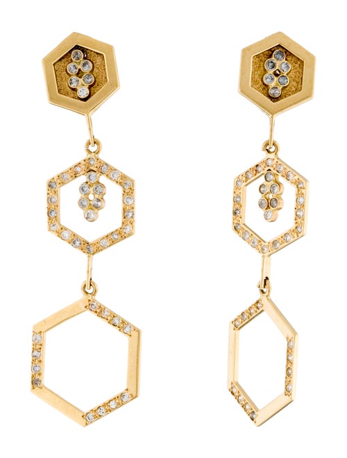 Onirikka Jewelry 18K 1.04ctw Diamond Hexagon Drop