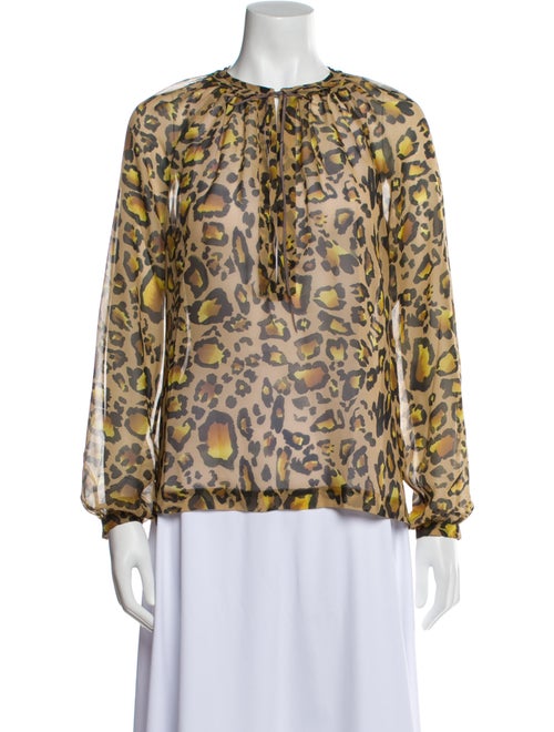 On The Island Silk Animal Print Blouse
