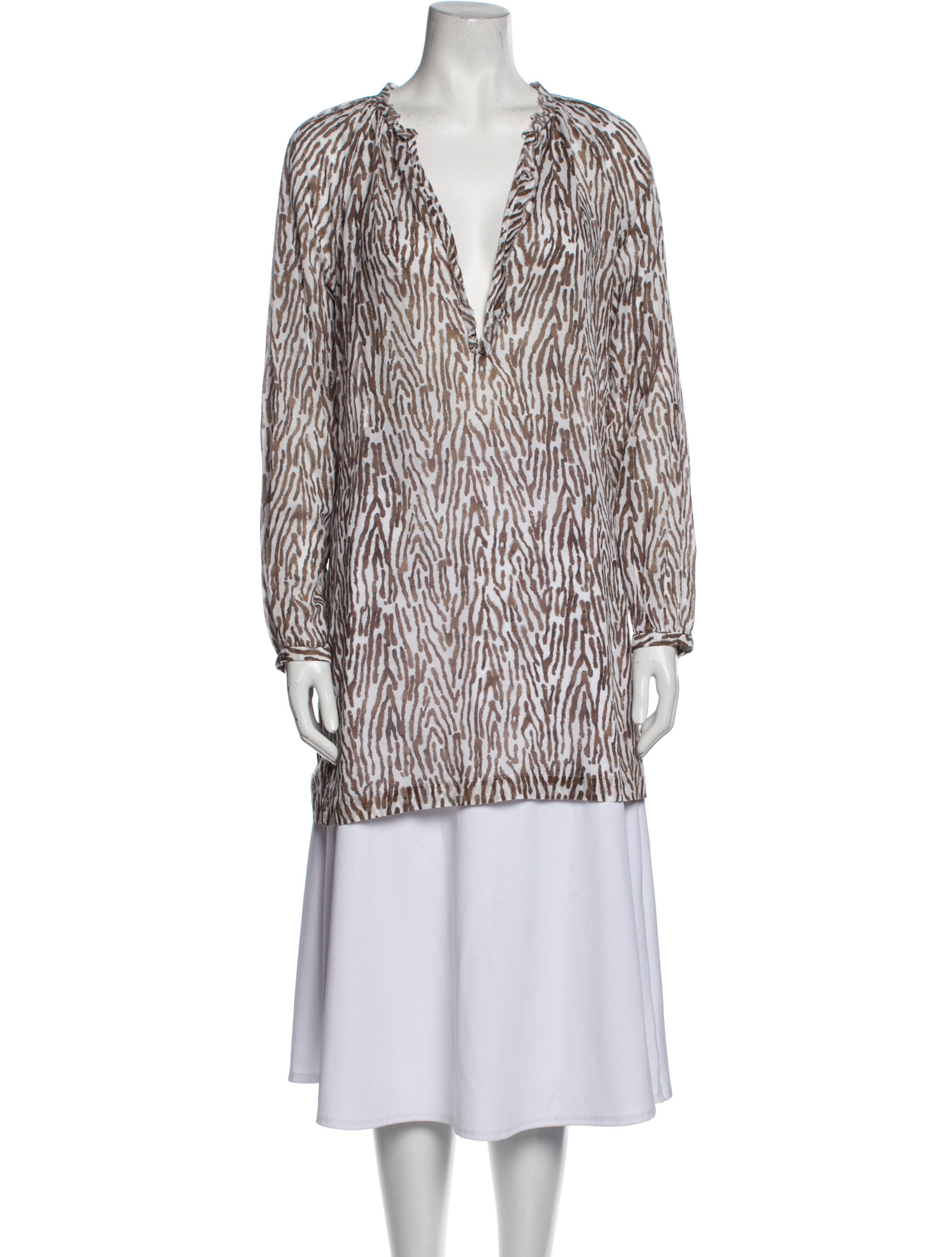 On The Island Animal Print V-Neck Tunic