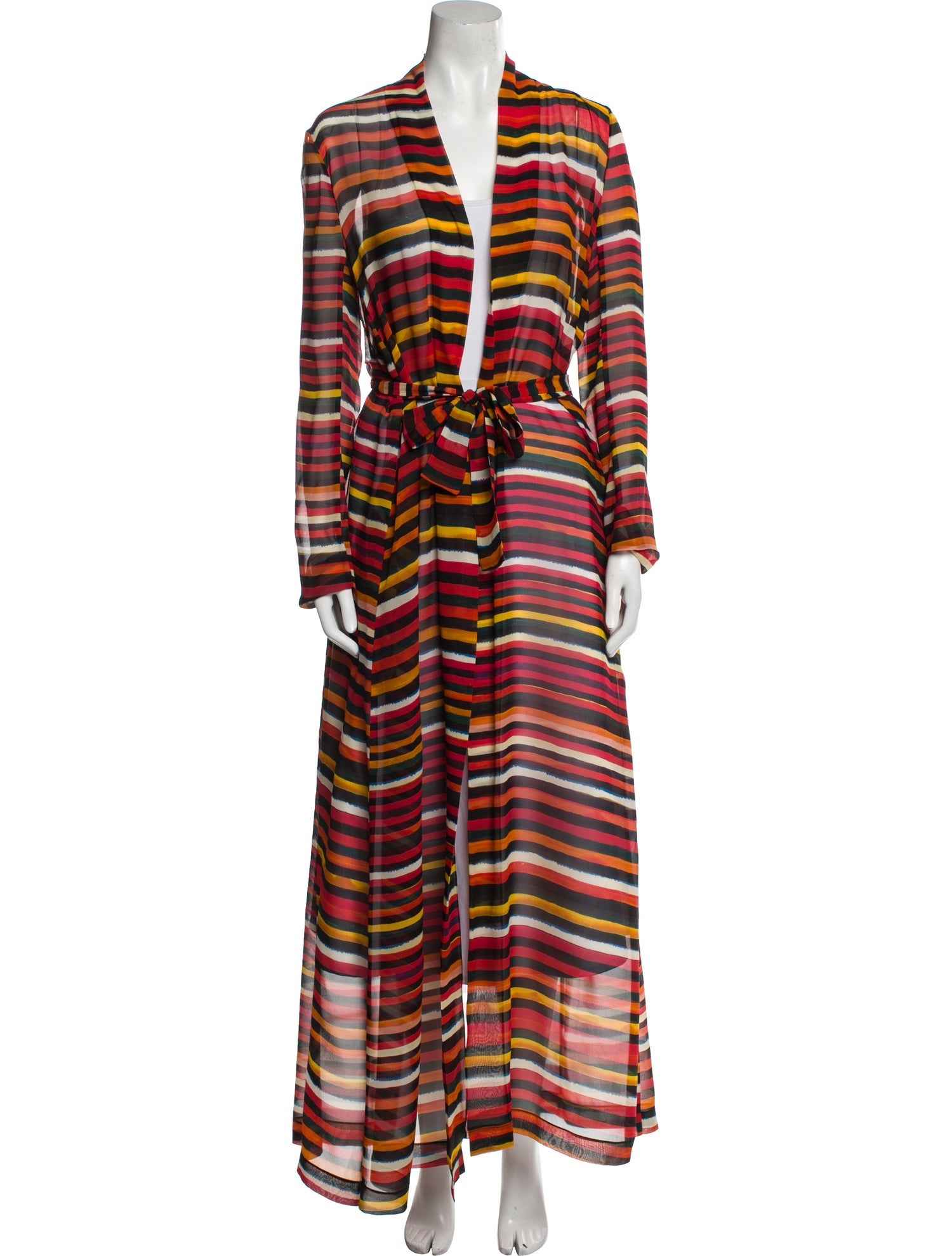 On The Island Silk Striped Nightgown