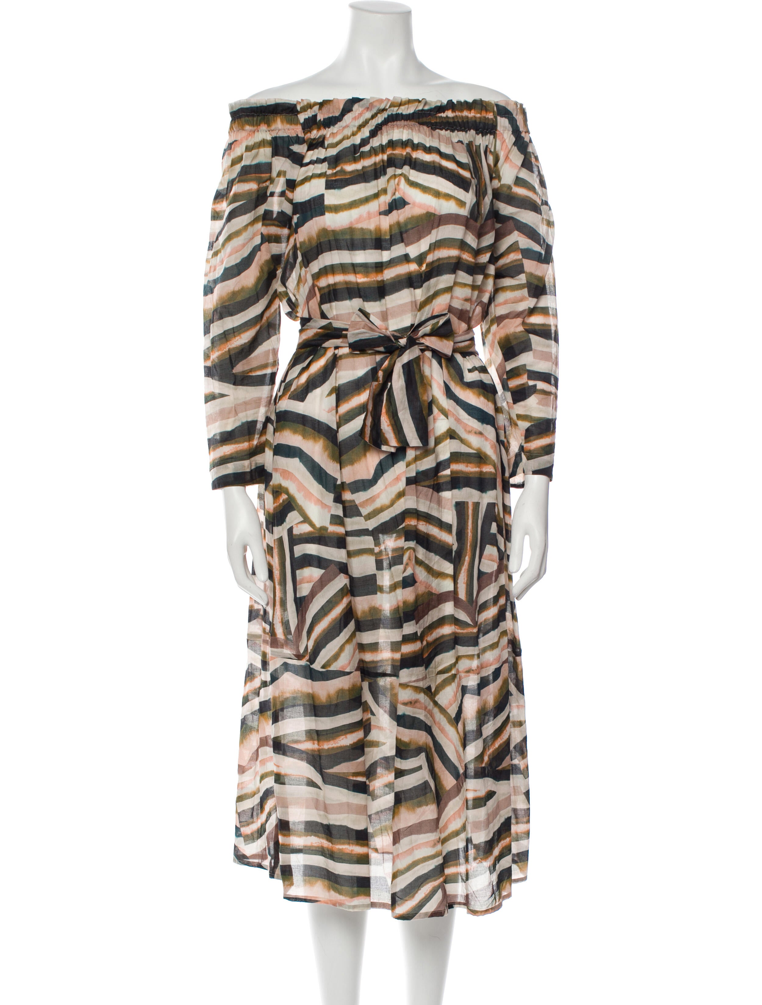 On The Island Animal Print Midi Length Dress