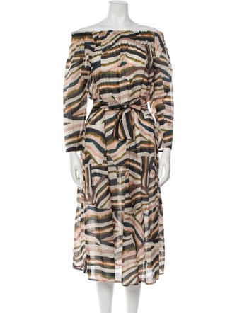 On The Island Animal Print Midi Length Dress