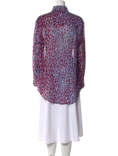 On The Island Animal Print Long Sleeve Button-Up Top