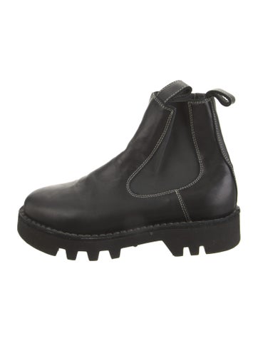 Pre-owned Sophie D'hoore Leather Combat Boots In Black
