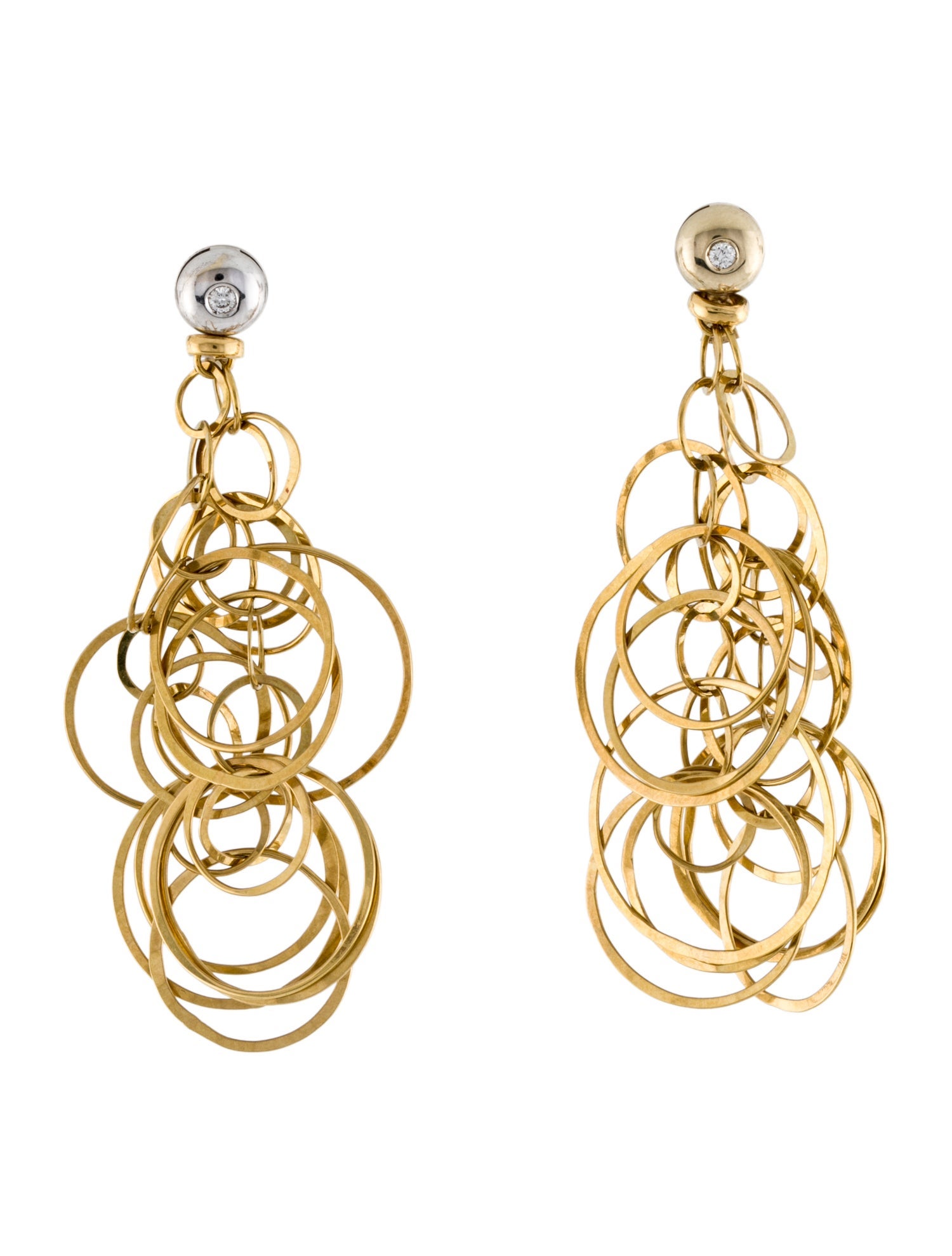 Orlando Orlandini 18K Diamond Scintille Circle Drop Earrings