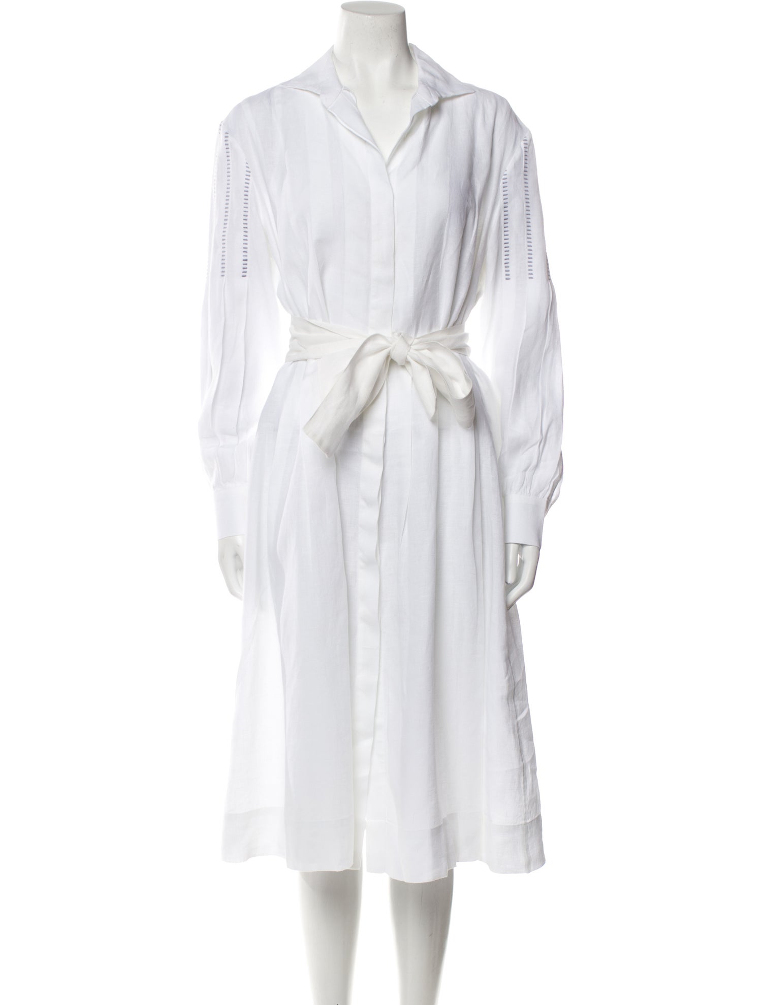 100% Capri V-Neck Midi Length Dress - White Dresses, Clothing ...