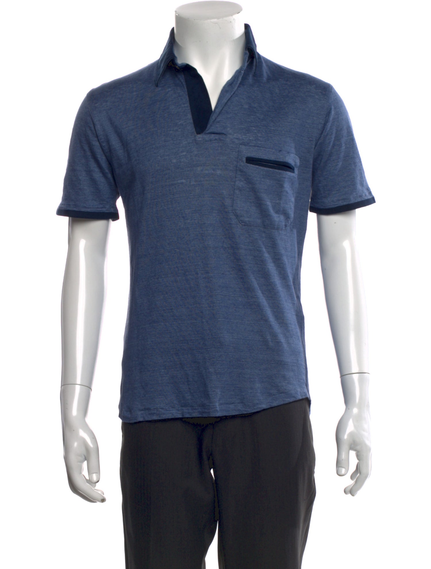 100% Capri Linen Collar Polo Shirt