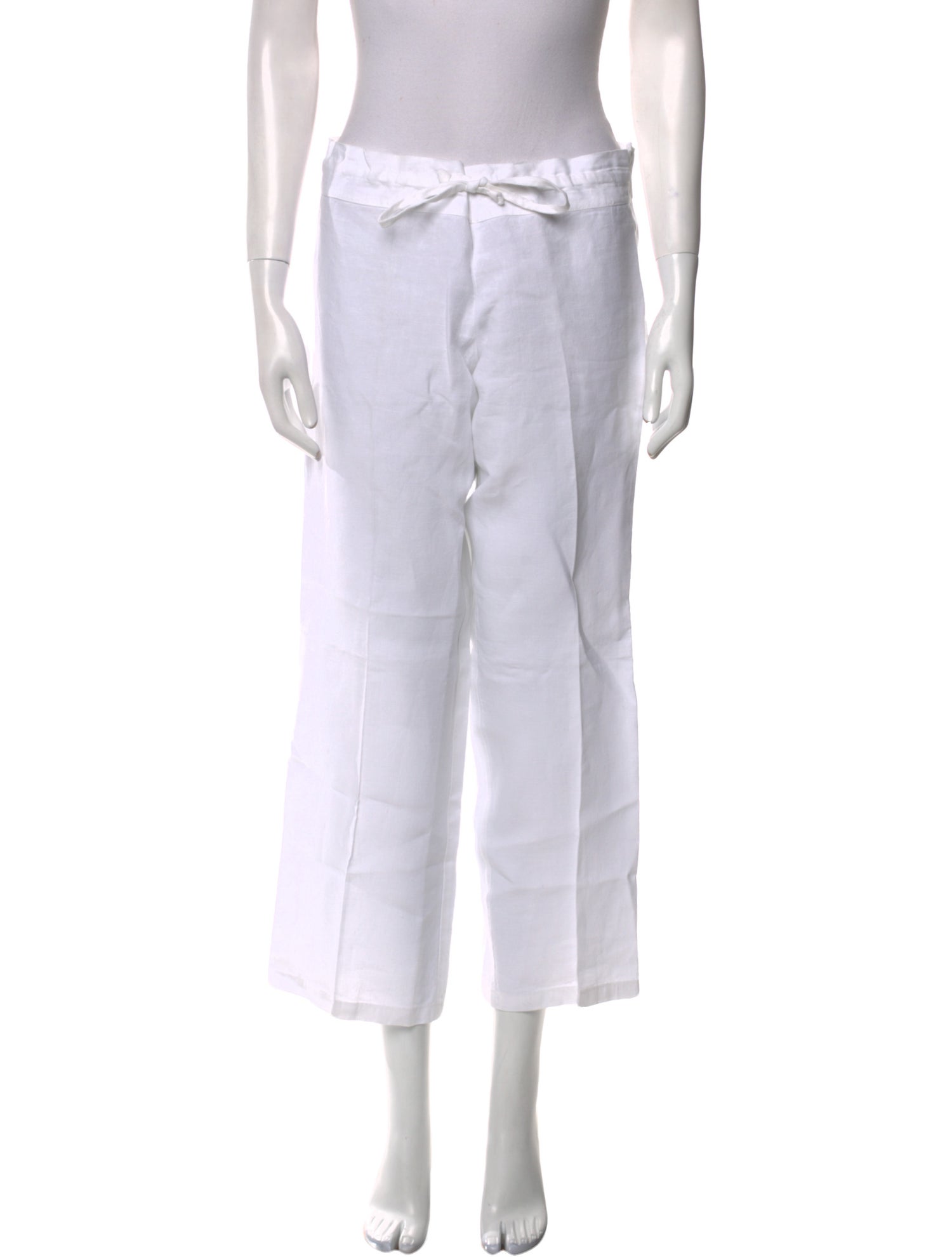 100% Capri Linen Wide Leg Pants