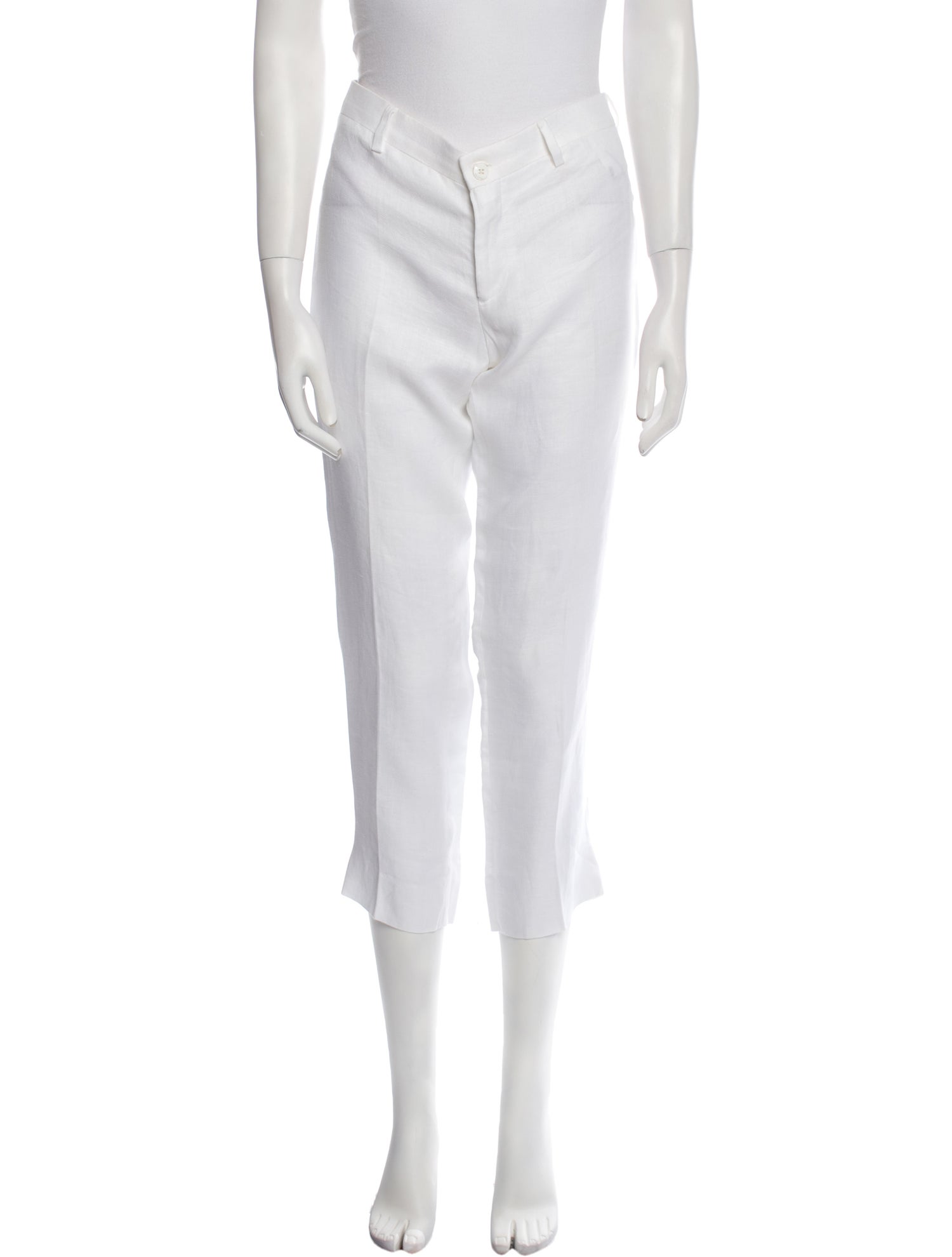 100% Capri Linen Straight Leg Pants