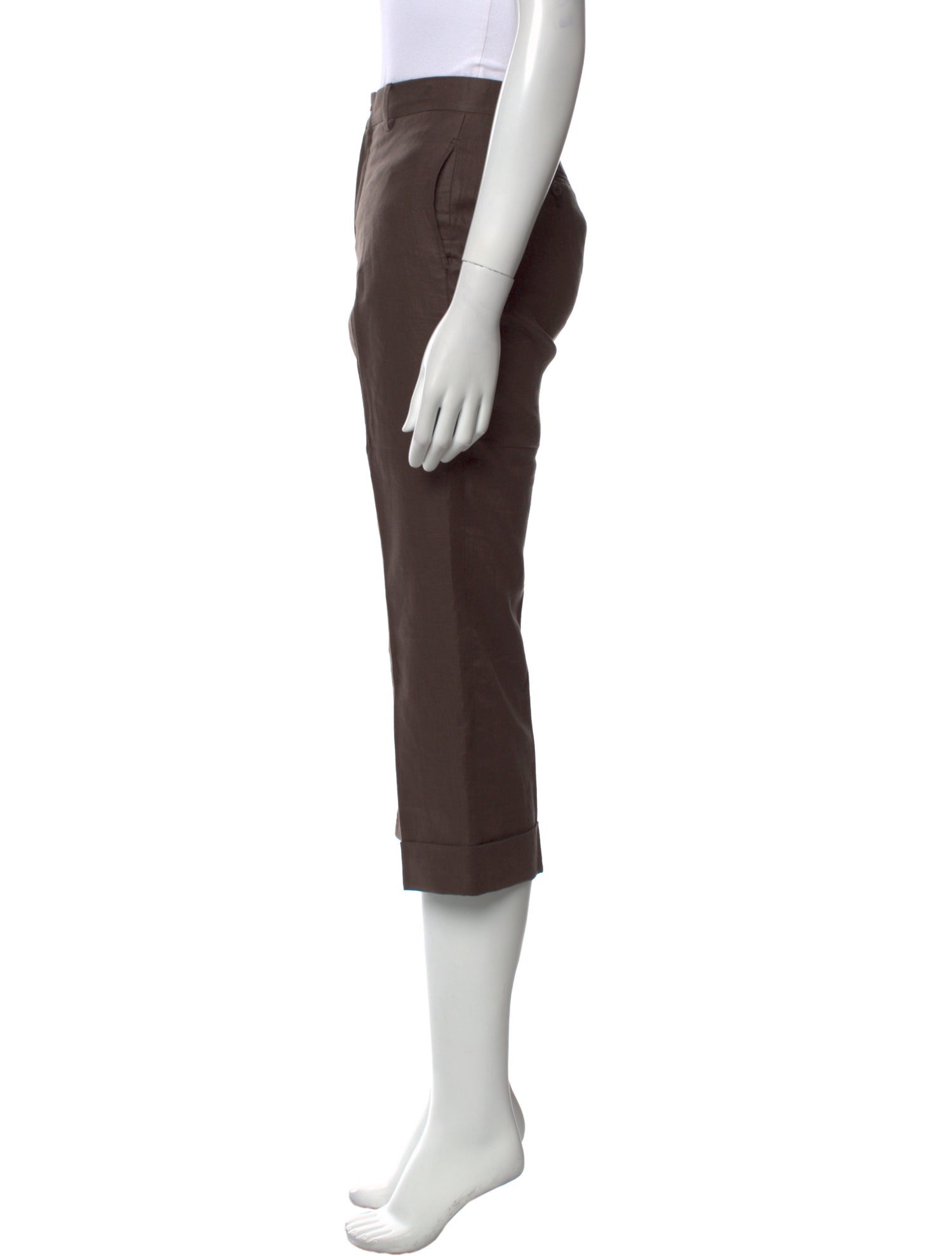 100% Capri Linen Straight Leg Pants