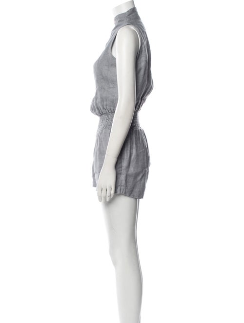 100% Capri Linen Mock Neck Romper