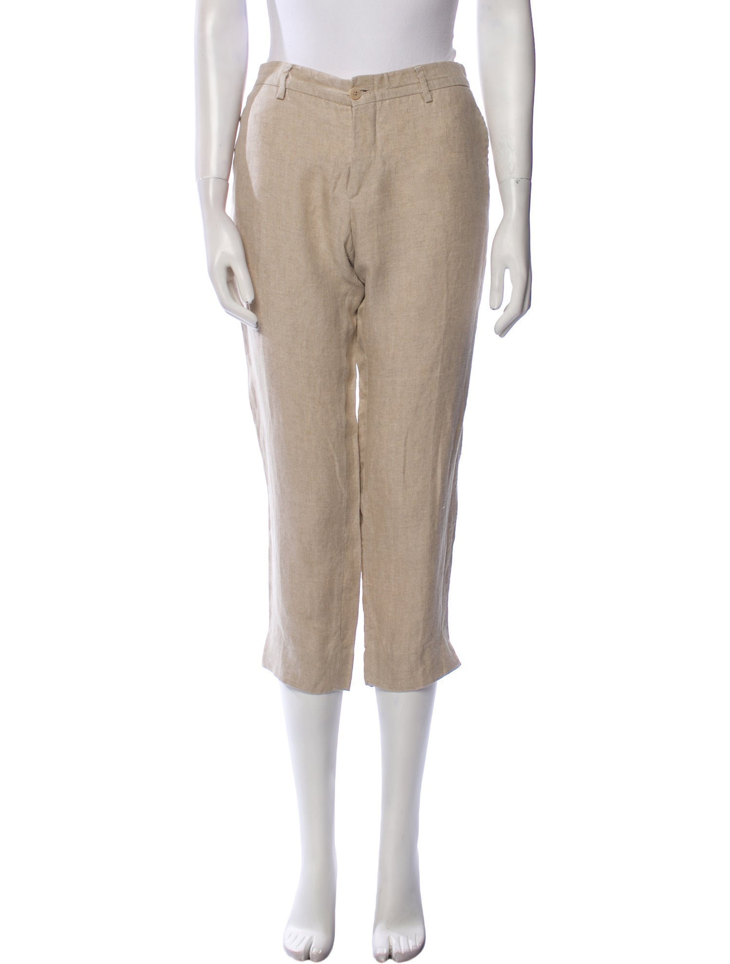100% Capri Linen Straight Leg Pants