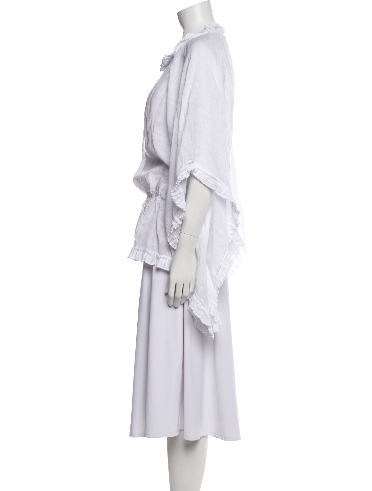 100% Capri Mock Neck Three-Quarter Sleeve Tunic