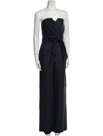100% Capri Linen Strapless Jumpsuit