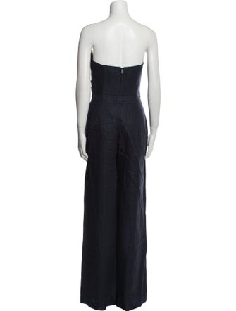100% Capri Linen Strapless Jumpsuit