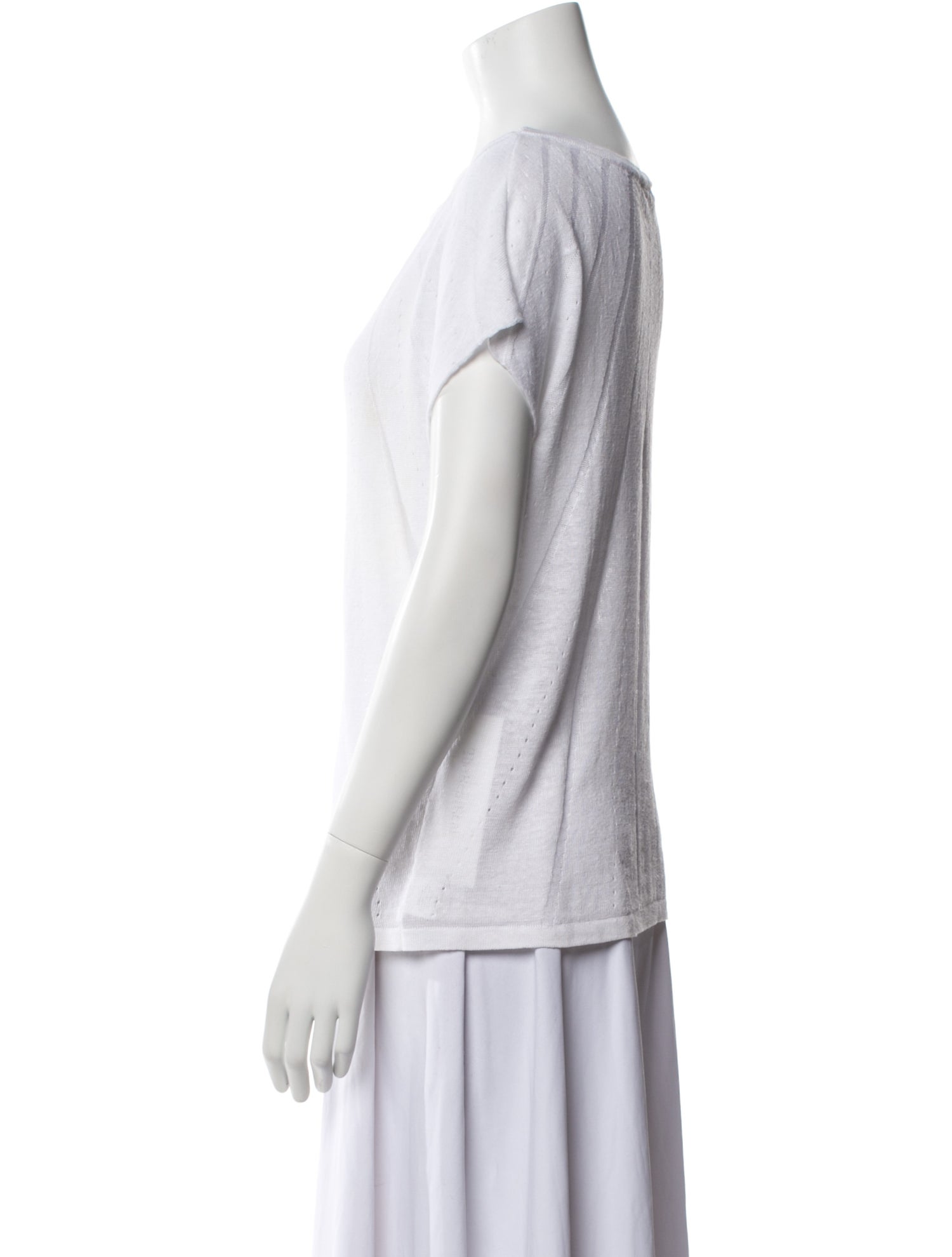 100% Capri Linen Bateau Neckline T-Shirt