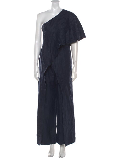 100% Capri Linen One-Shoulder Jumpsuit
