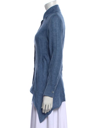 100% Capri Linen Long Sleeve Button-Up Top