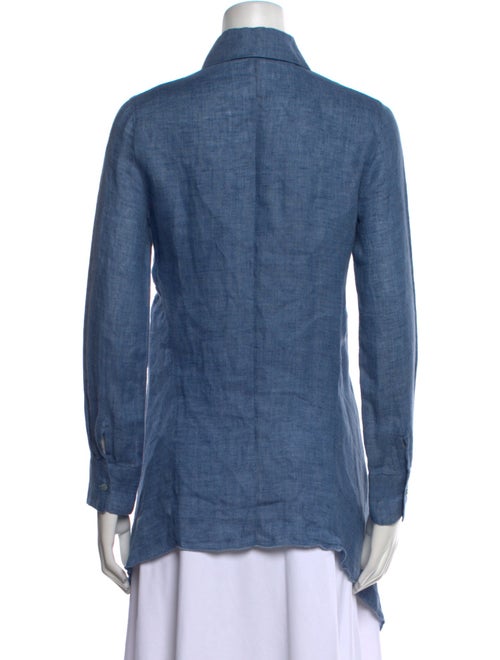 100% Capri Linen Long Sleeve Button-Up Top