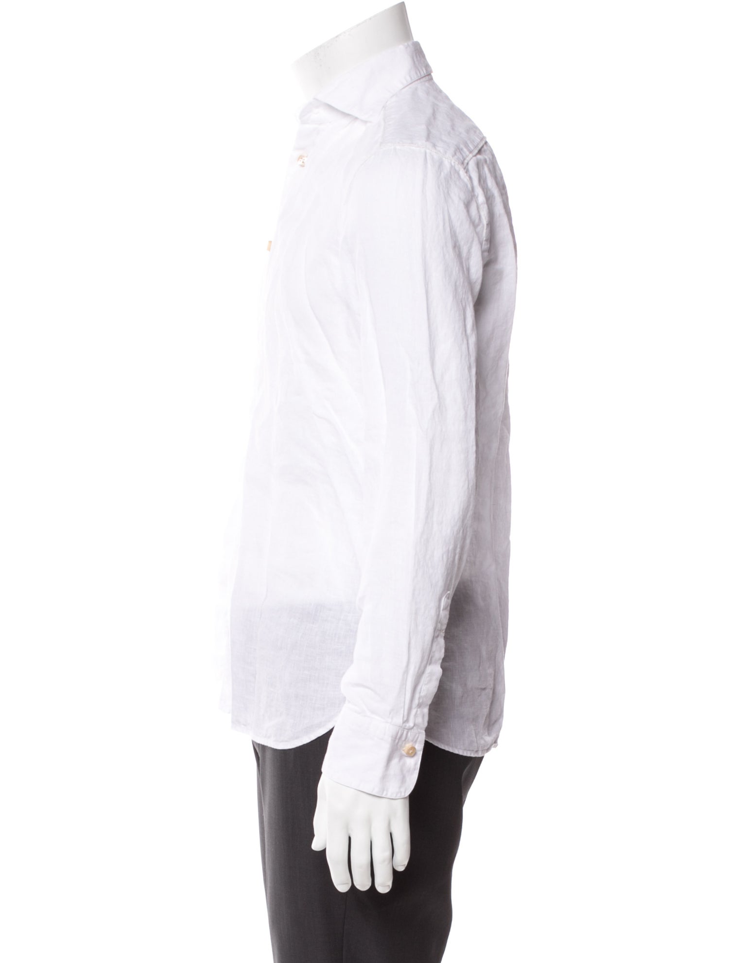 100% Capri Linen Striped Tuxedo Shirt