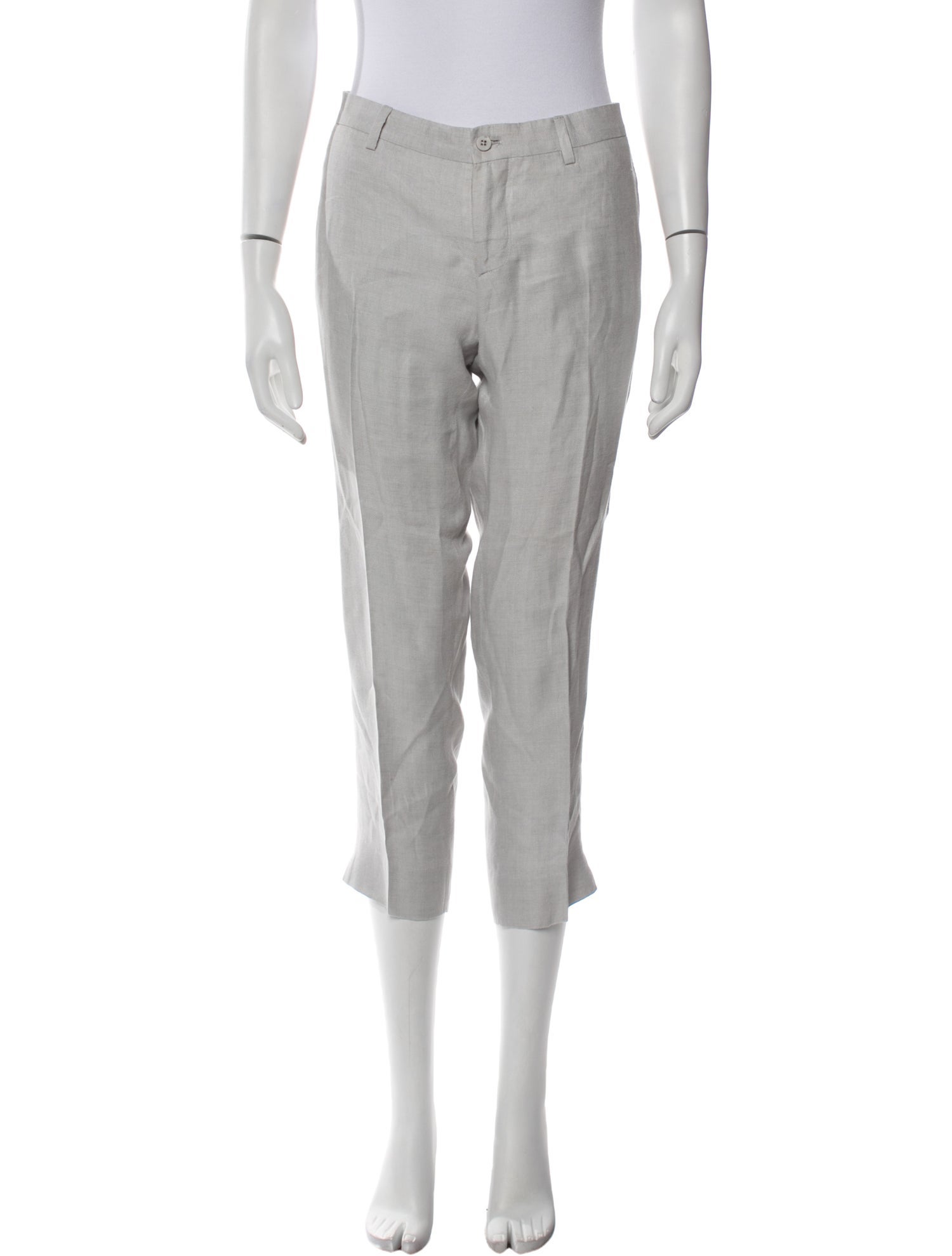 100% Capri Linen Straight Leg Pants