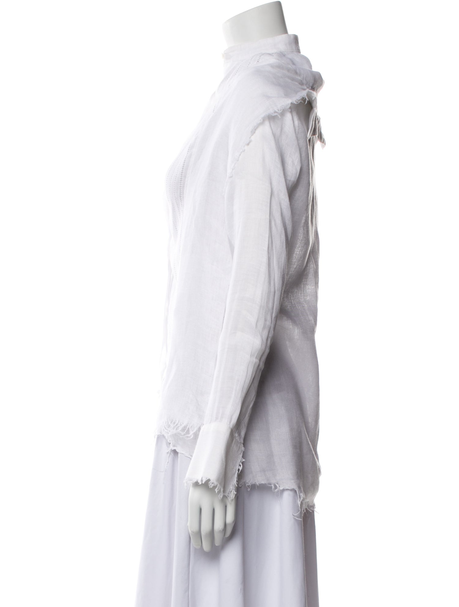 100% Capri Linen Striped Button-Up Top