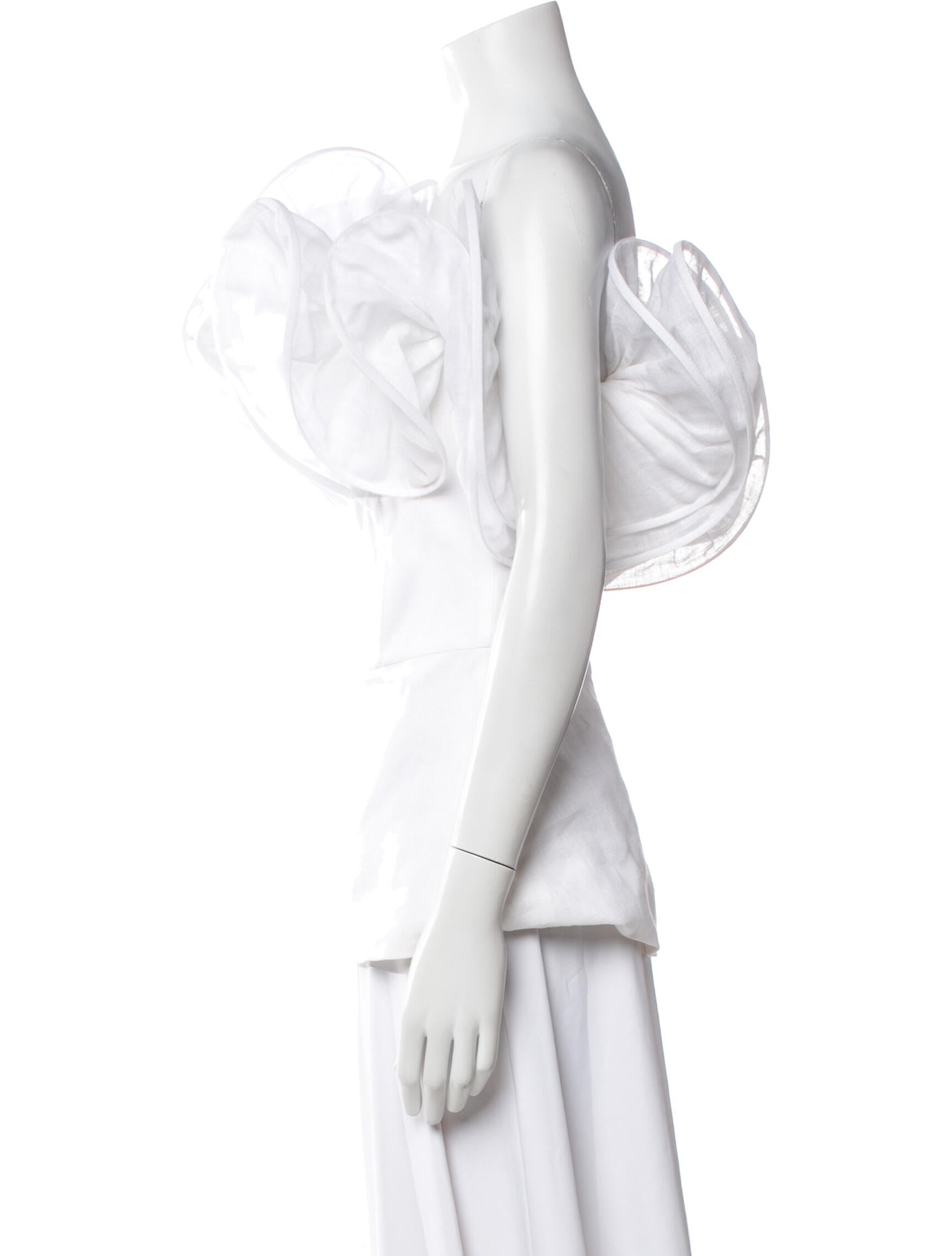 100% Capri Linen One-Shoulder Blouse