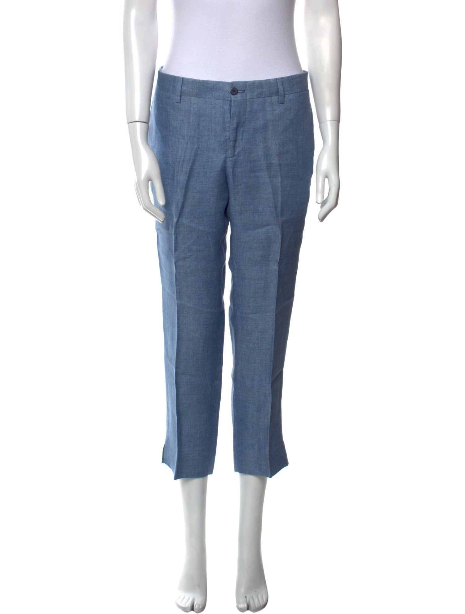 100% Capri Linen Straight Leg Pants