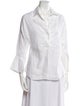 100% Capri Linen Three-Quarter Sleeve Button-Up Top