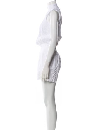 100% Capri Linen Mock Neck Romper