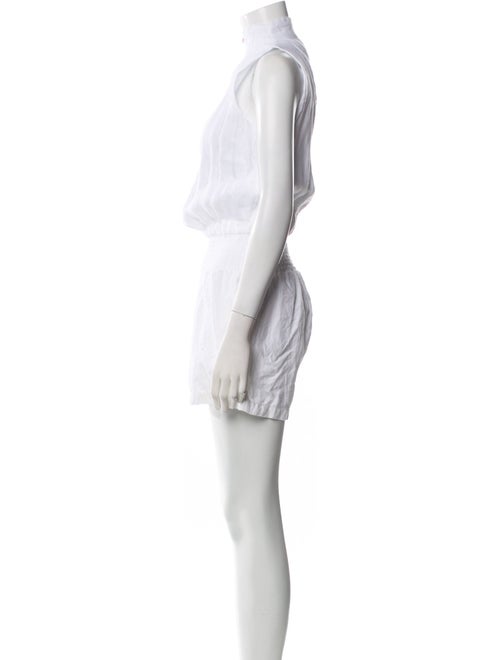 100% Capri Linen Mock Neck Romper