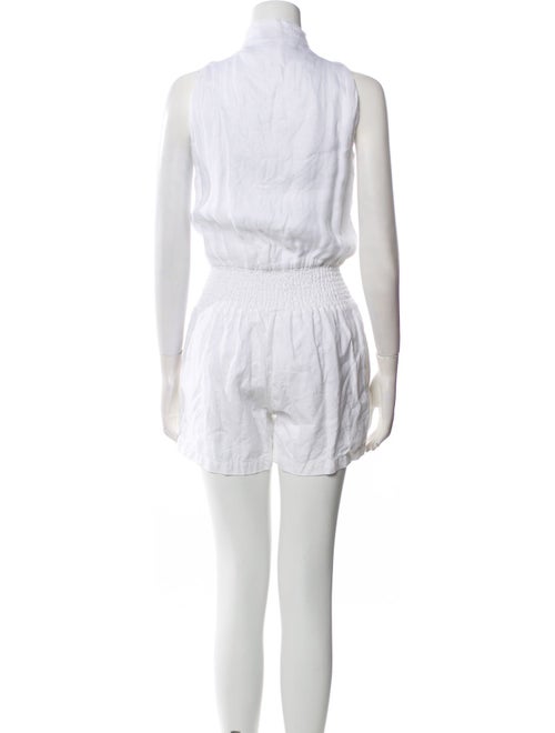 100% Capri Linen Mock Neck Romper
