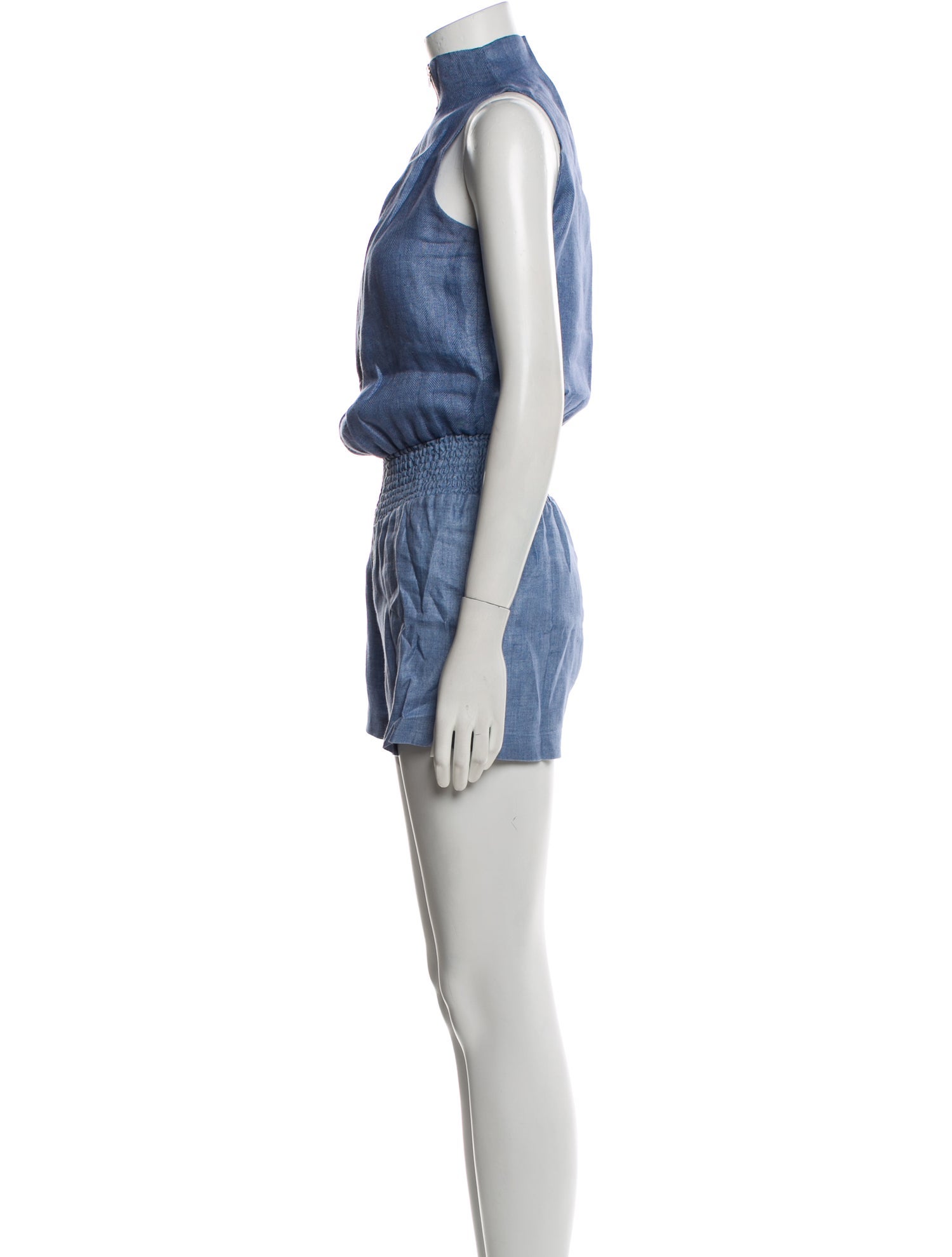 100% Capri Linen Turtleneck Romper